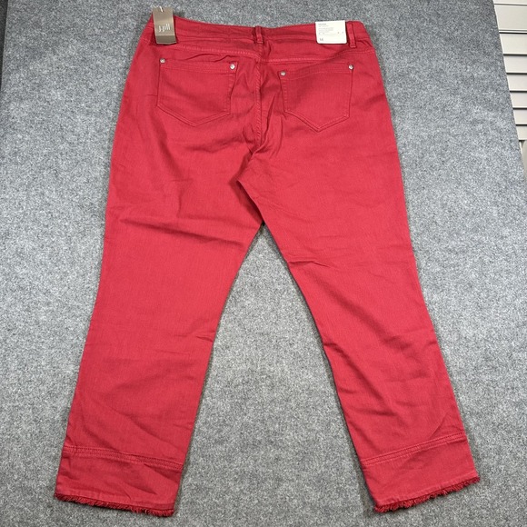 J.Jill Jeans Womens 14 Light Vermilion Authentic Fit Cropped Raw Hem Denim - Picture 6 of 9